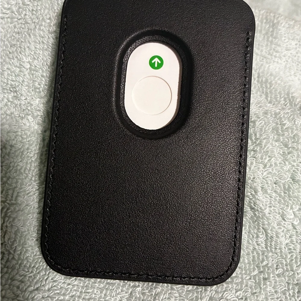 Premium Black Leather Card Holder MagSafe